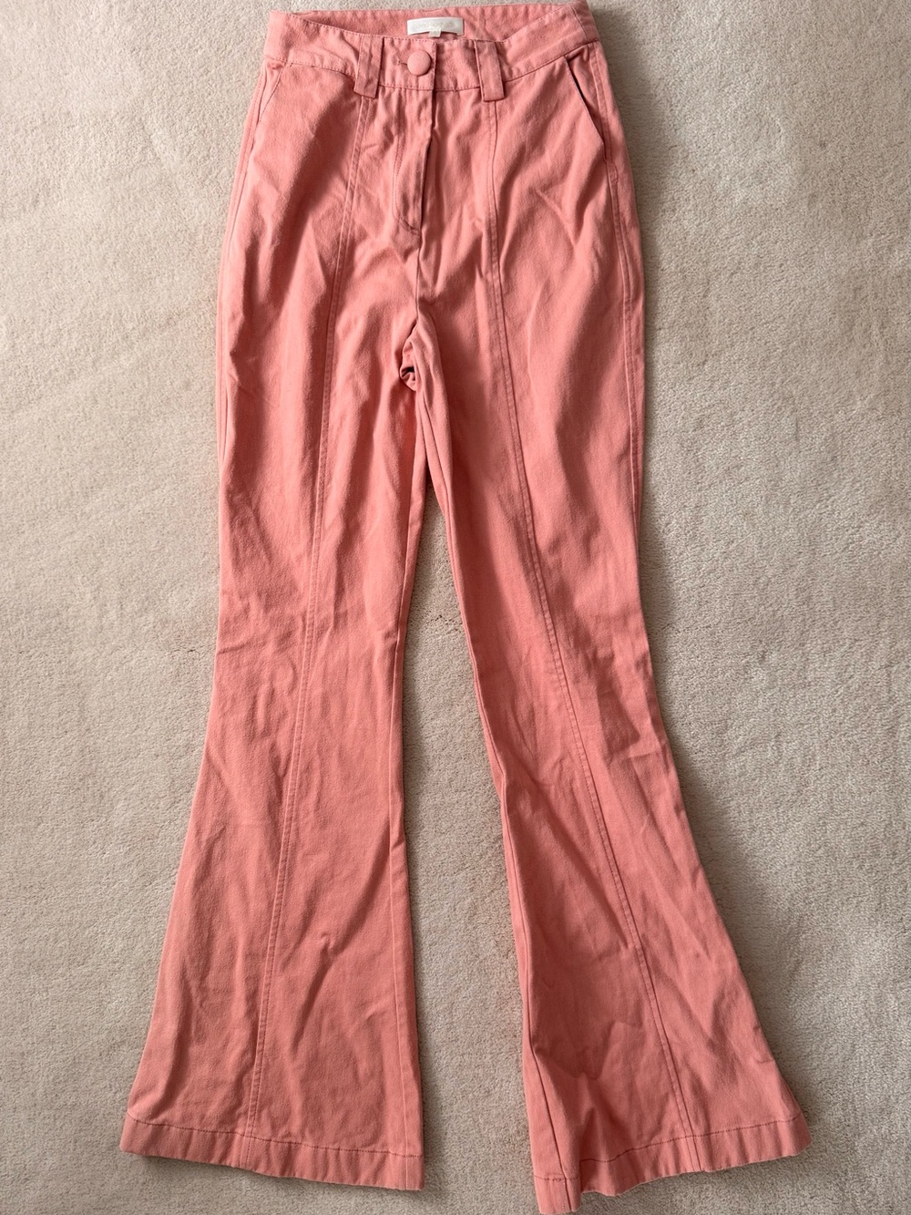 LoveShackFancy Dusty Coral Flare Pants